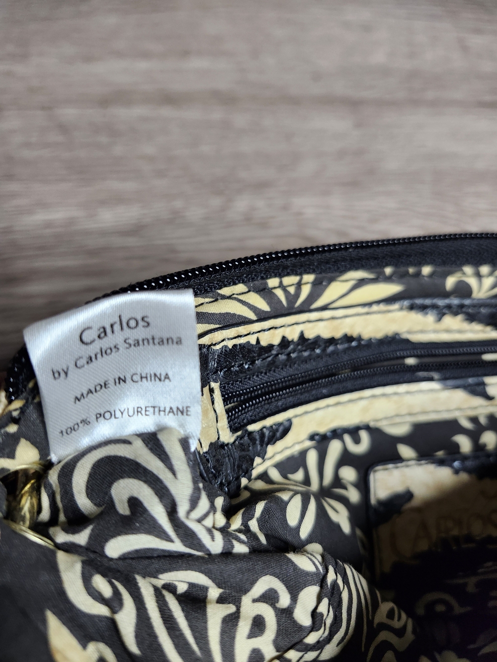 Carlos Wristlet Clutch in Black and Cream with Gold Accent - Picture 6 of 6